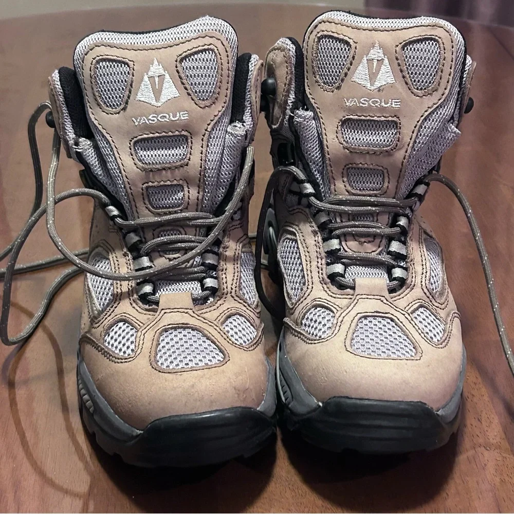 Vasque Breeze GTX Vibram Women Waterproof Hiking Trail Boots Size 8 Tan Gray - Picture 10 of 16